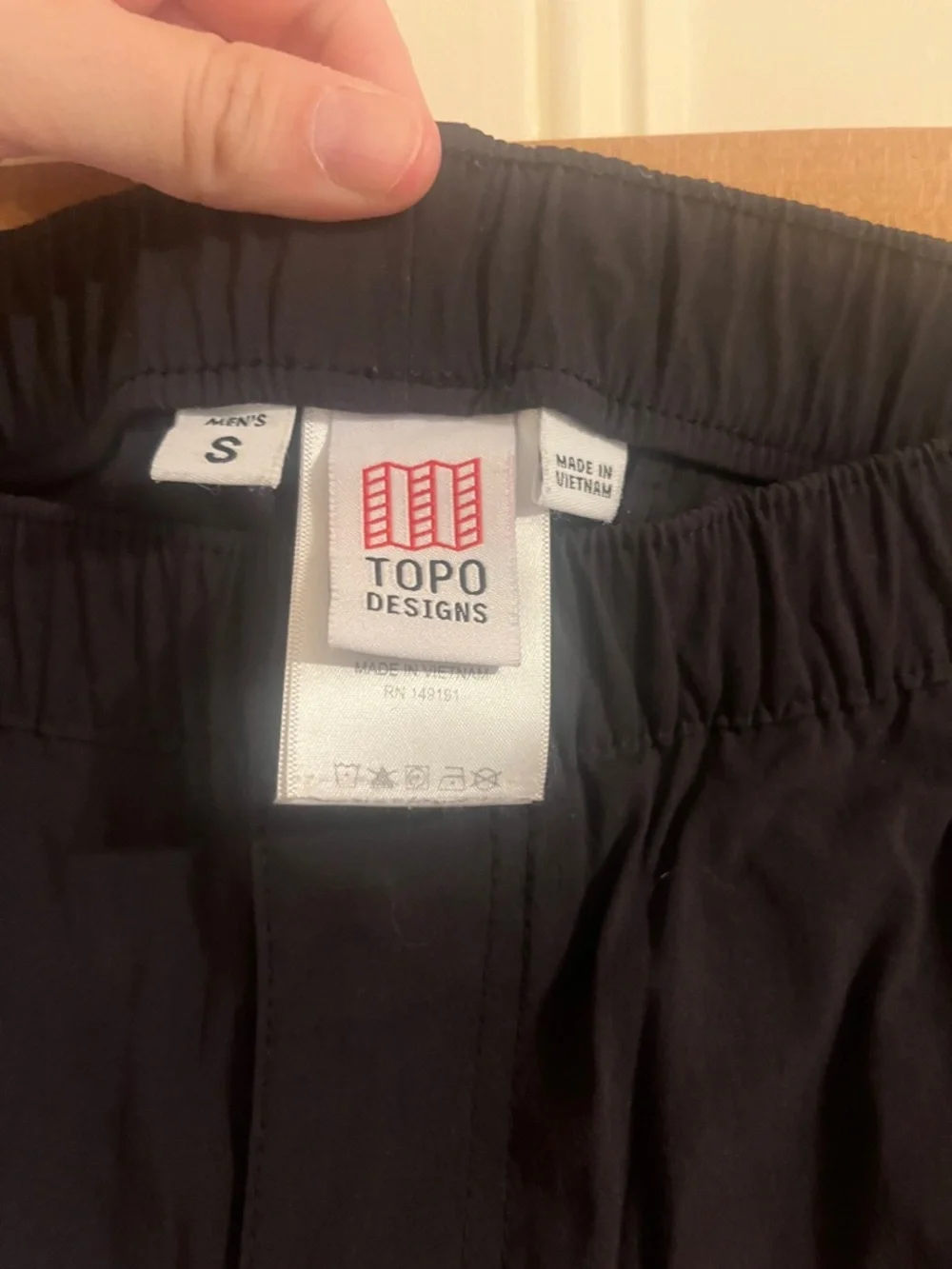 Topo Designs Mens Black Nylon Pants Hiking Outdoor Small
